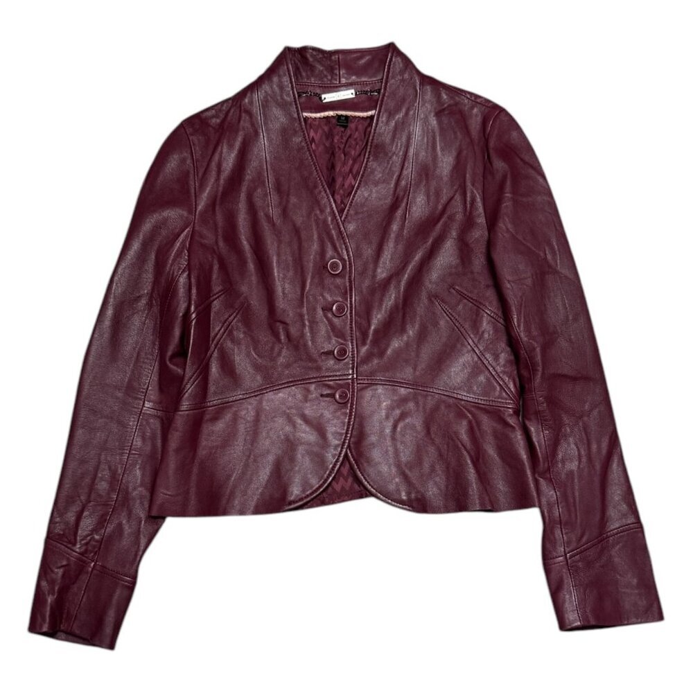WILSONS LEATHER Designer GENUINE LEATHER Cropped Casual Jacket Womens Medium